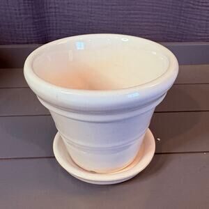 NEW Mid-Atlantic Pottery White Planter w/ Saucer